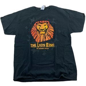 The Lion King Broadway Musical Mens Gildan Graphic‎ T-Shirt Black 100% Cotton L